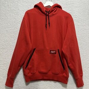 Milwaukee 350 Heavy Duty Men's S Red Pullover Hoodie Drawstring Pocket Logo